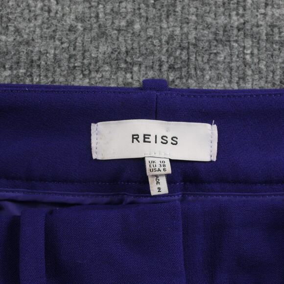 Reiss Pants Women 6 Dylan Flared High Rise Trousers Purple Work Bootcut Business - Picture 9 of 16